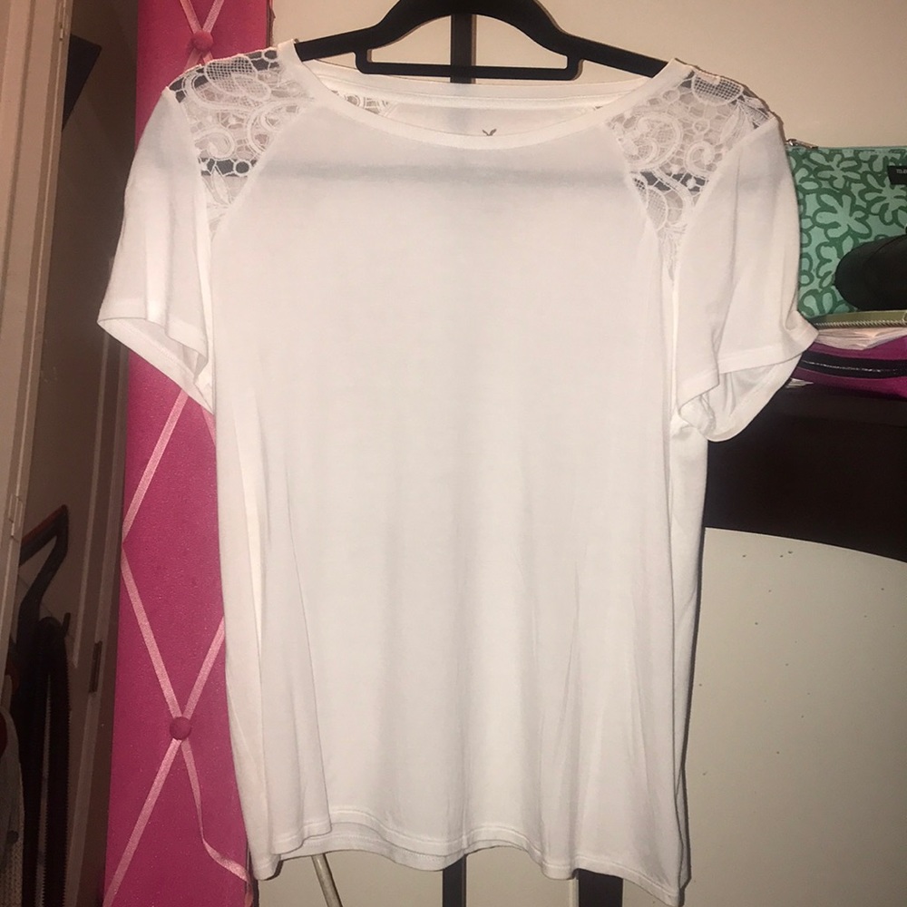 AE White Soft & Sexy Lace Shirt
